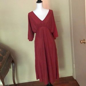 Large Red Zara V-Neck Dress
